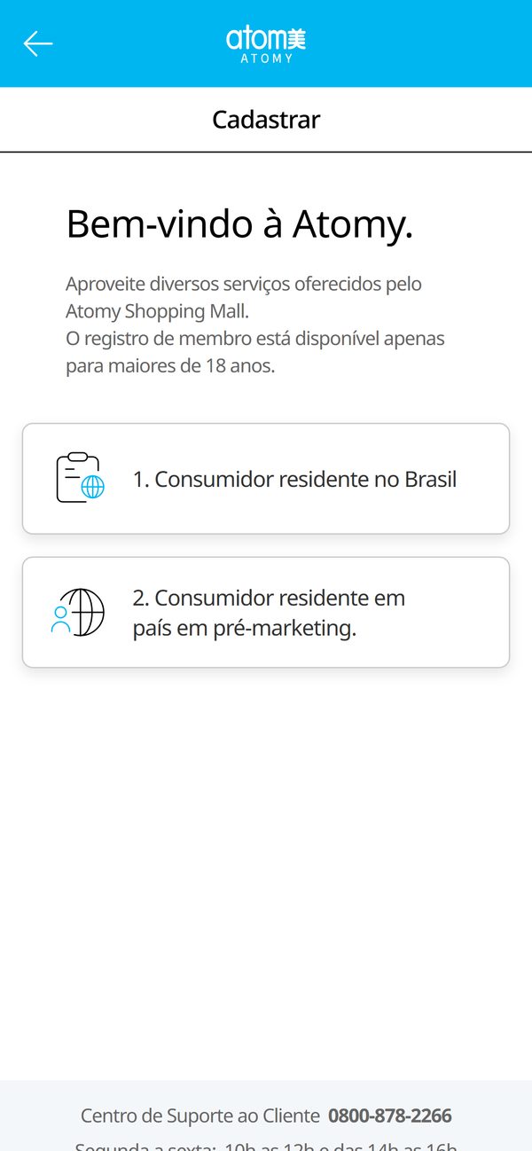 Escolha “1. Consumidor”
