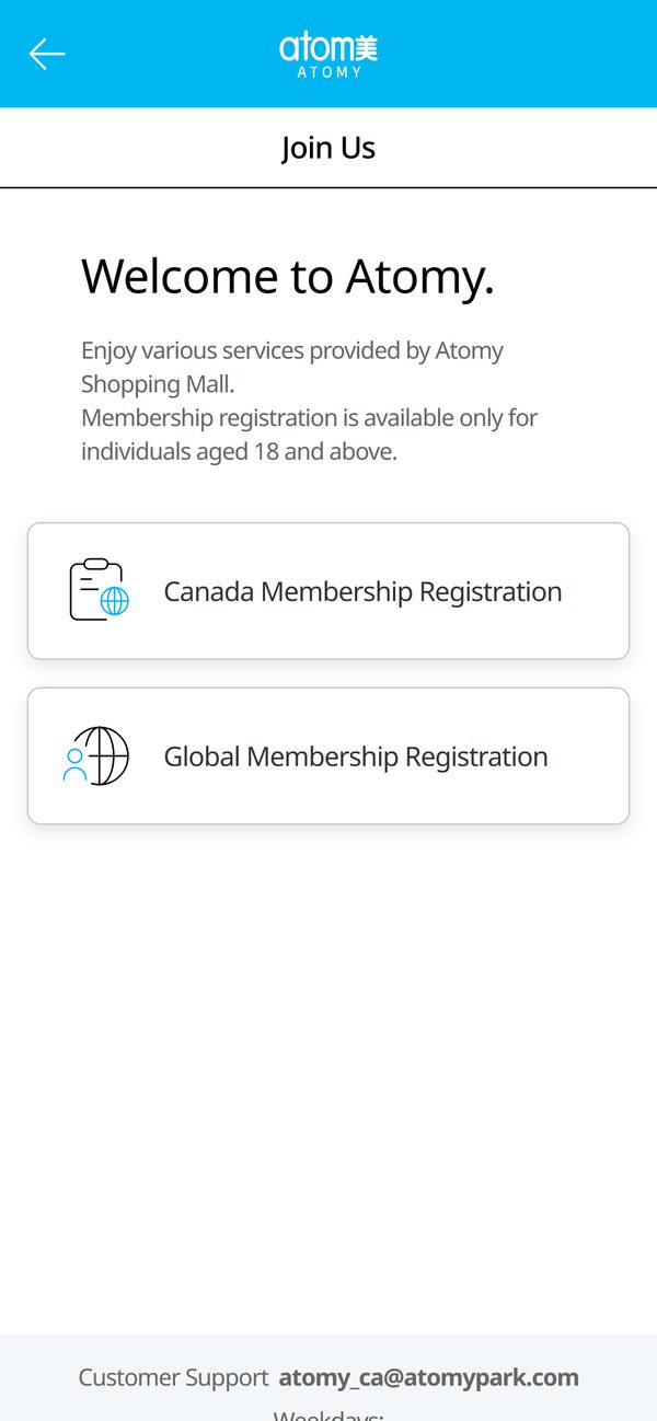 Choose “Canada Membership Registration”