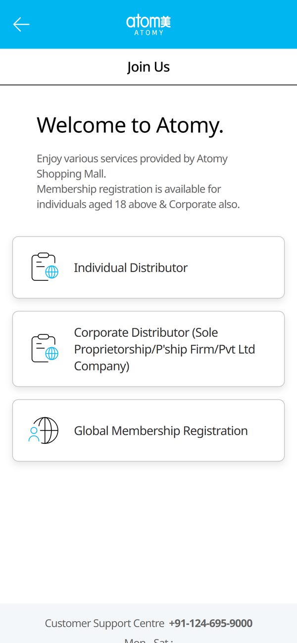 Choose “Individual Distributor”