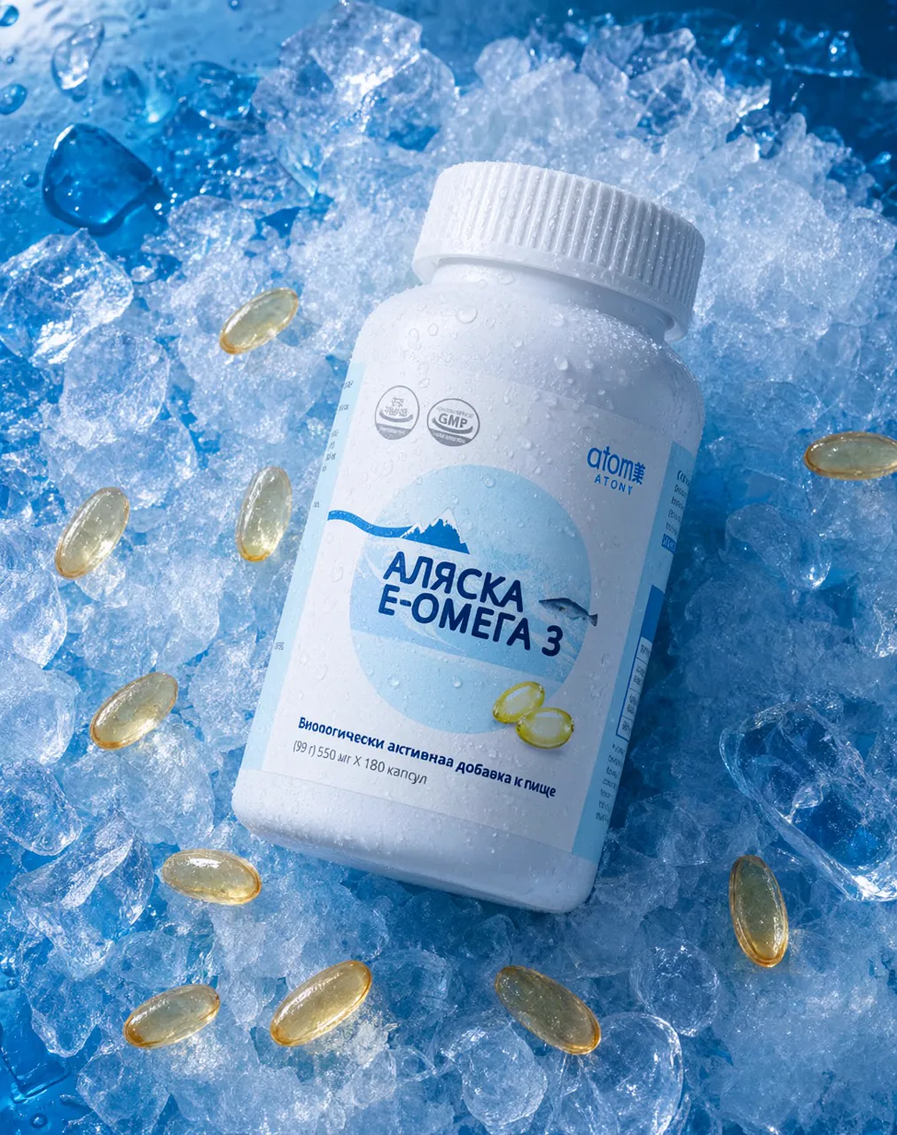 Alaska E-Omega 3 — Аляска минтайынан ЭПҚ мен ДГҚ бар омега 3