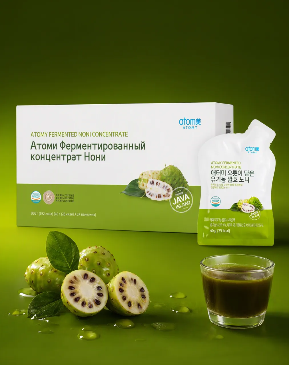 Концентрат сока нони Атоми — ферментированный, из плодов с острова Ява, фото 11